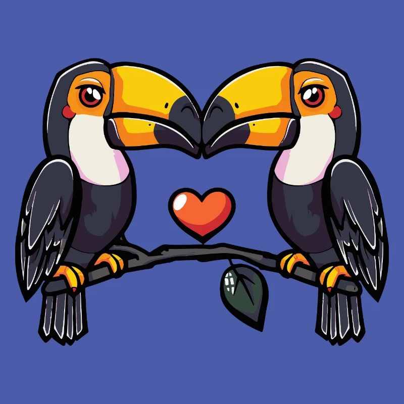 Toucan oiseau couple e Saint-Valentin