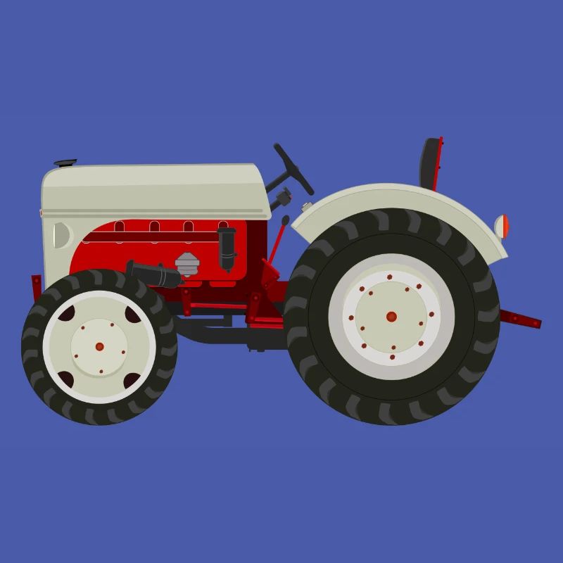 Retro Oldtimer-Traktor beige