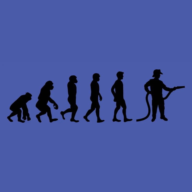Evolution Feuerwehrmann schwarz