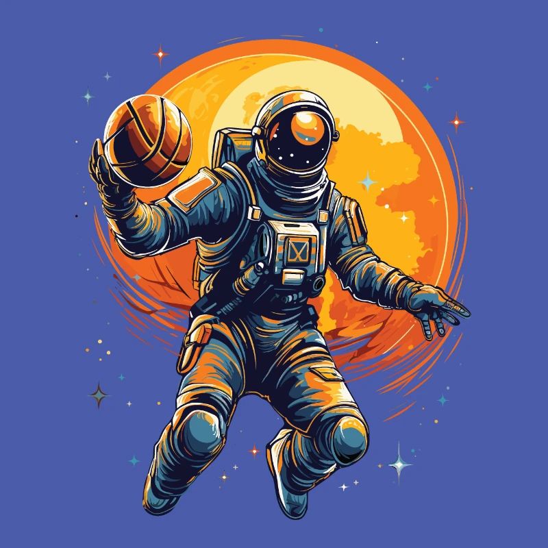 Astronaute basketteur dans l’espace