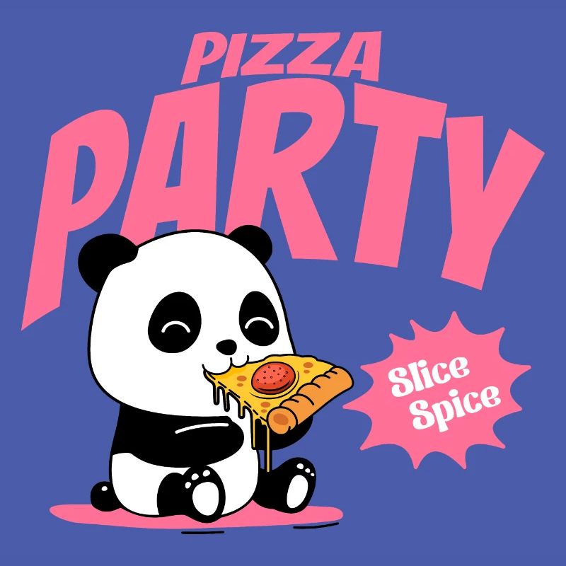Panda eats pizza