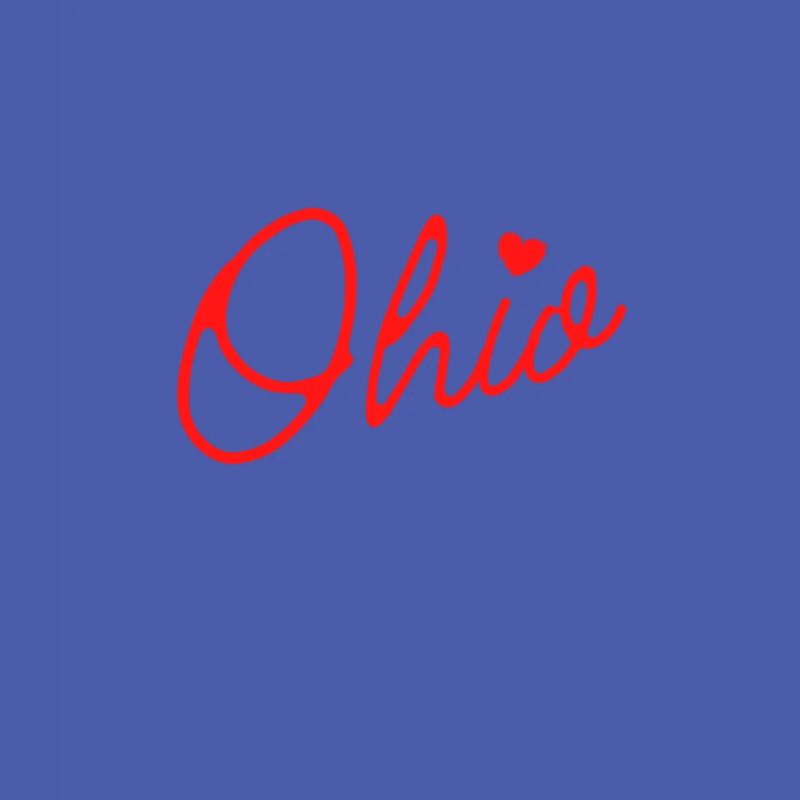 Cute Ohio Red Script OH Map Home Buckeye State