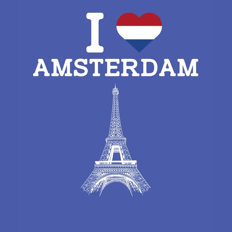 J’aime Amsterdam Cool Pays-Bas Drapeau Tour Eiffel