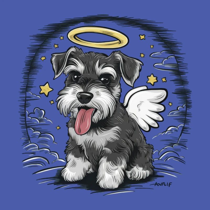 Miniature schnauzer as angel