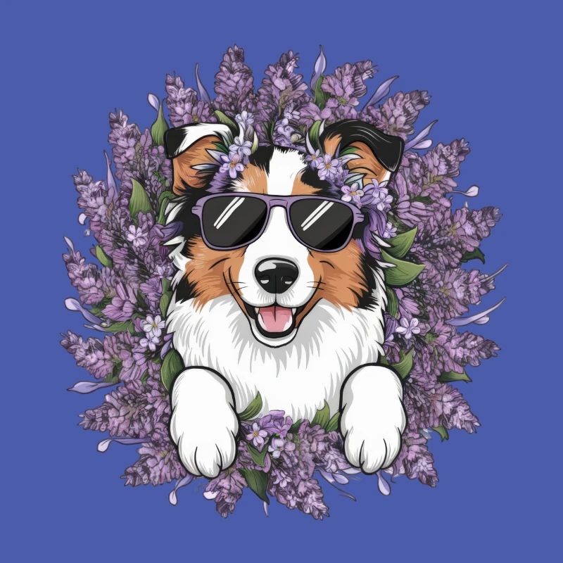 Australian Shepherd Motif with Lilac