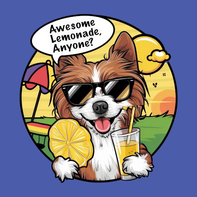 Lion with lemonade