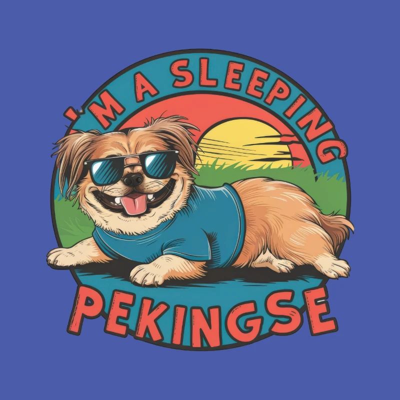 Cute sleeping Pekingese for dog lovers
