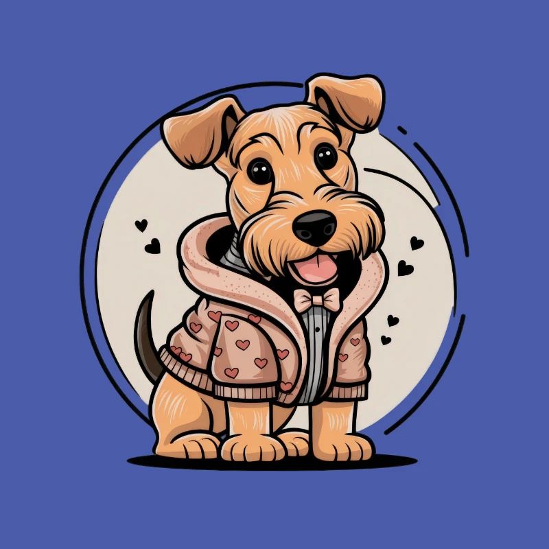 Airedale Terrier im Cartoon Look