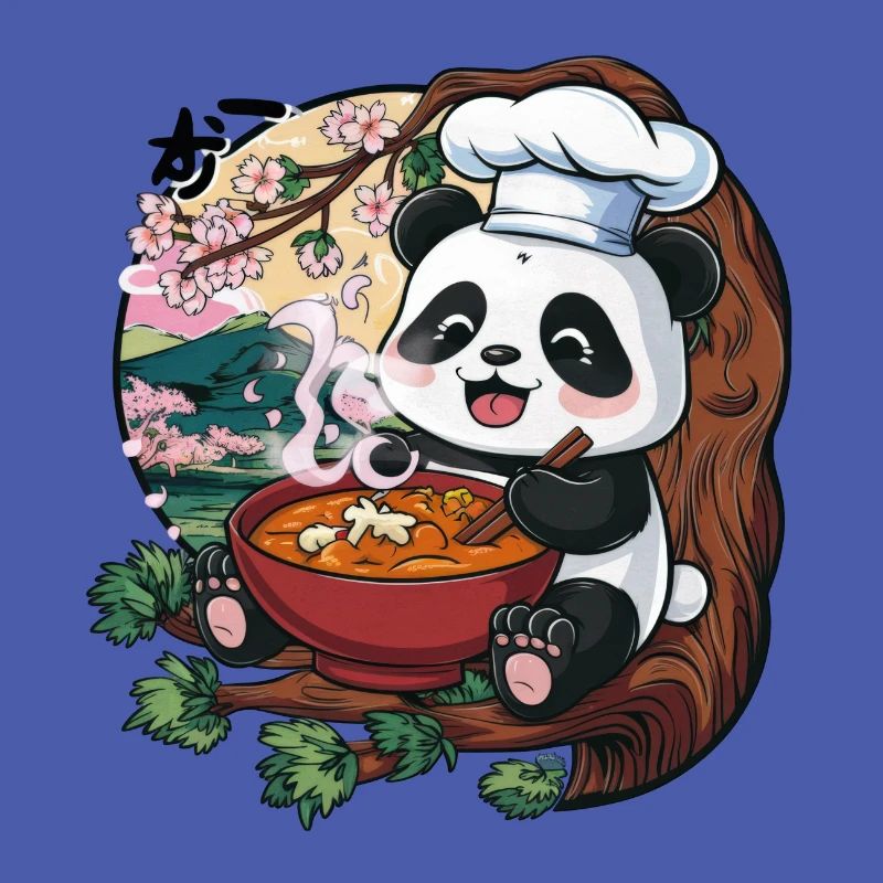 Süßer Kawaii Panda mit großer Sushi Variation
