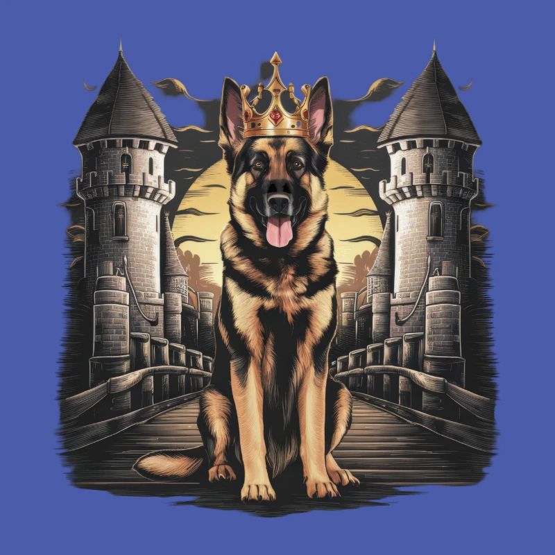 German Shepherd with Crown and Lock