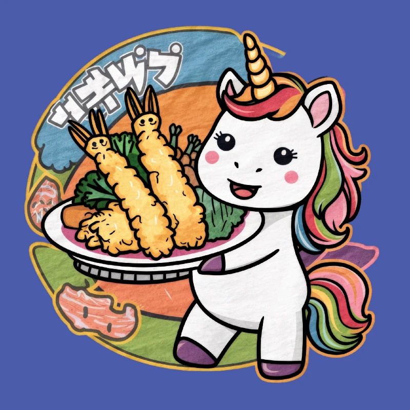 Kawaii Unicorn with Shrimp Tempura