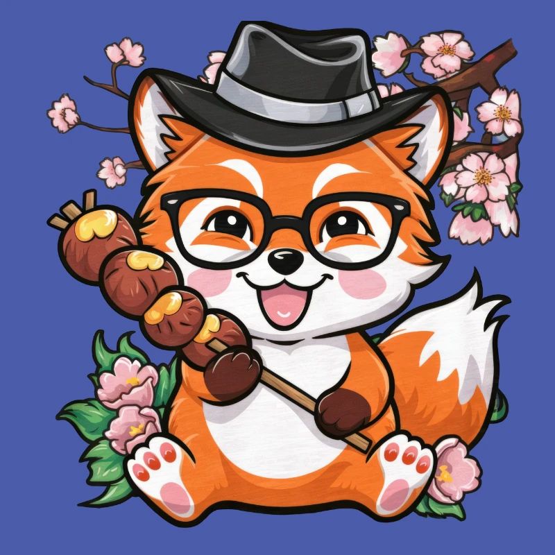 Kawaii Fuchs mit Hanami Dango