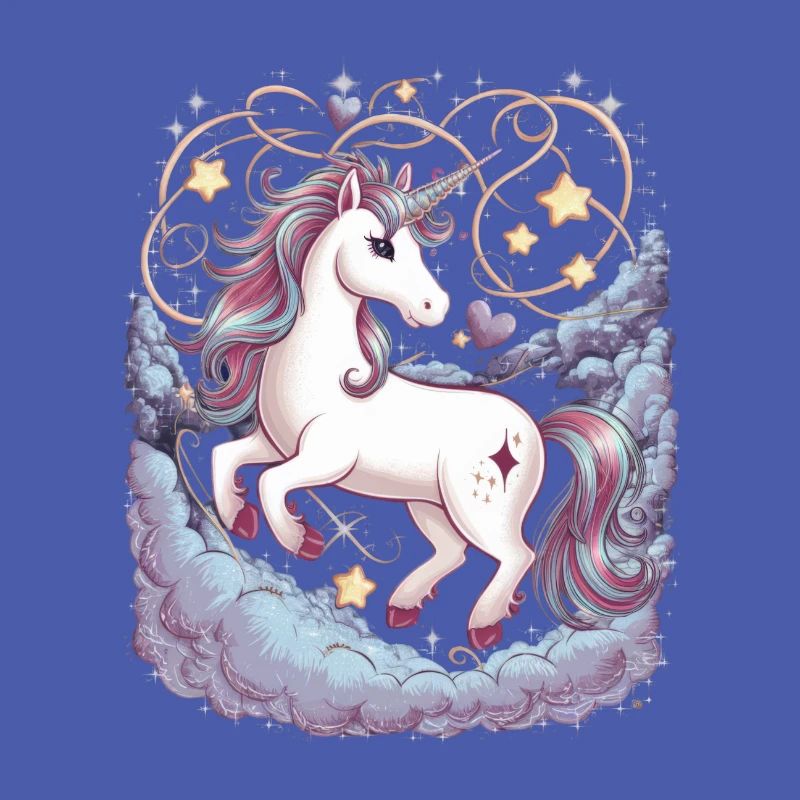 Magical and imaginative unicorn with stars