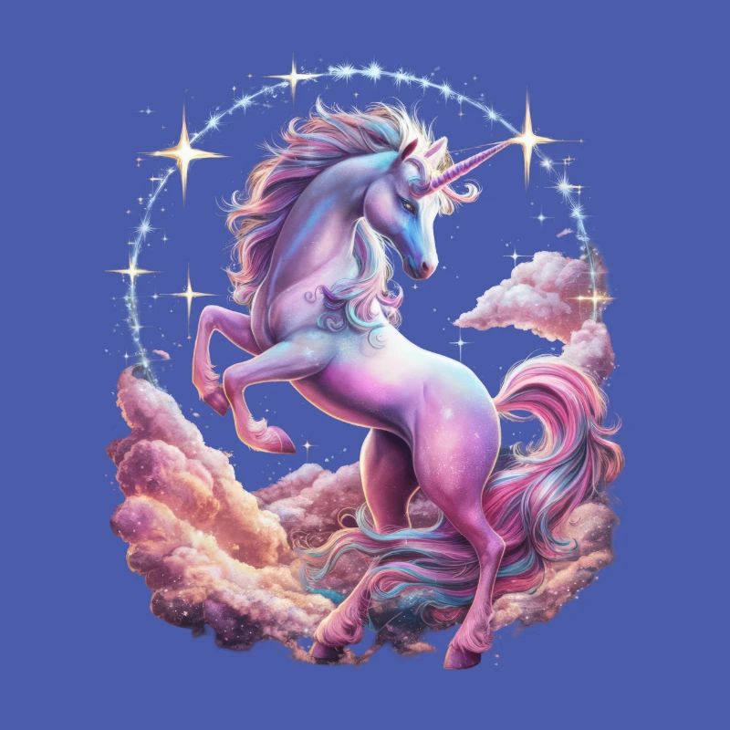 Magical and imaginative unicorn with stars