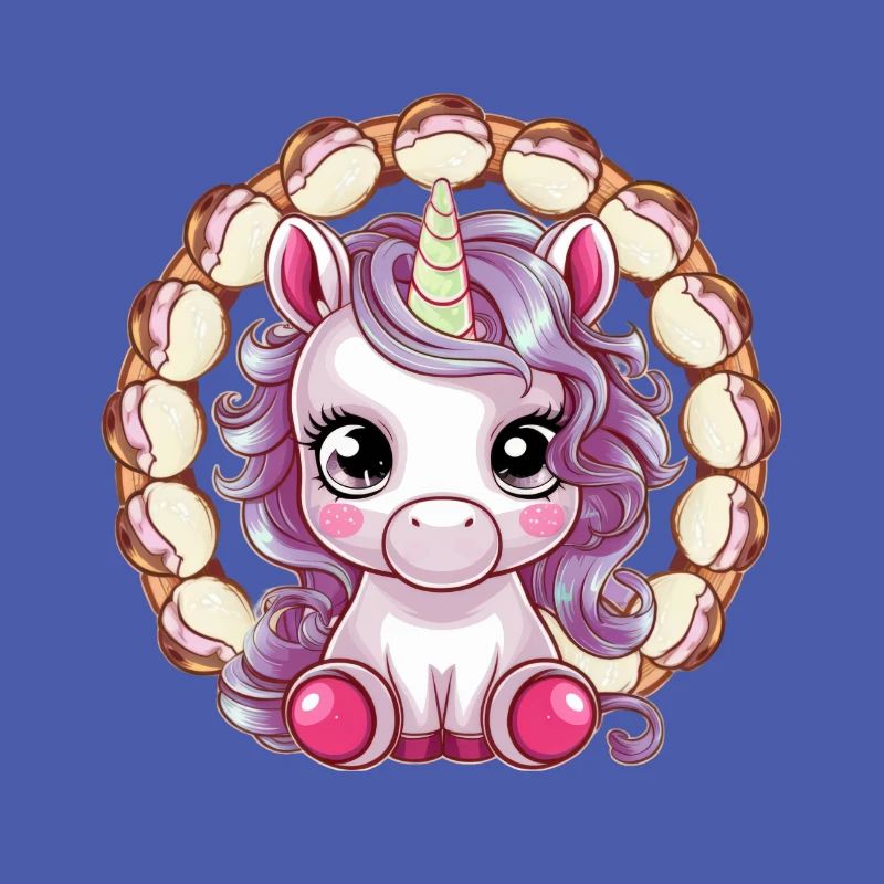 Licorne kawaii avec glace