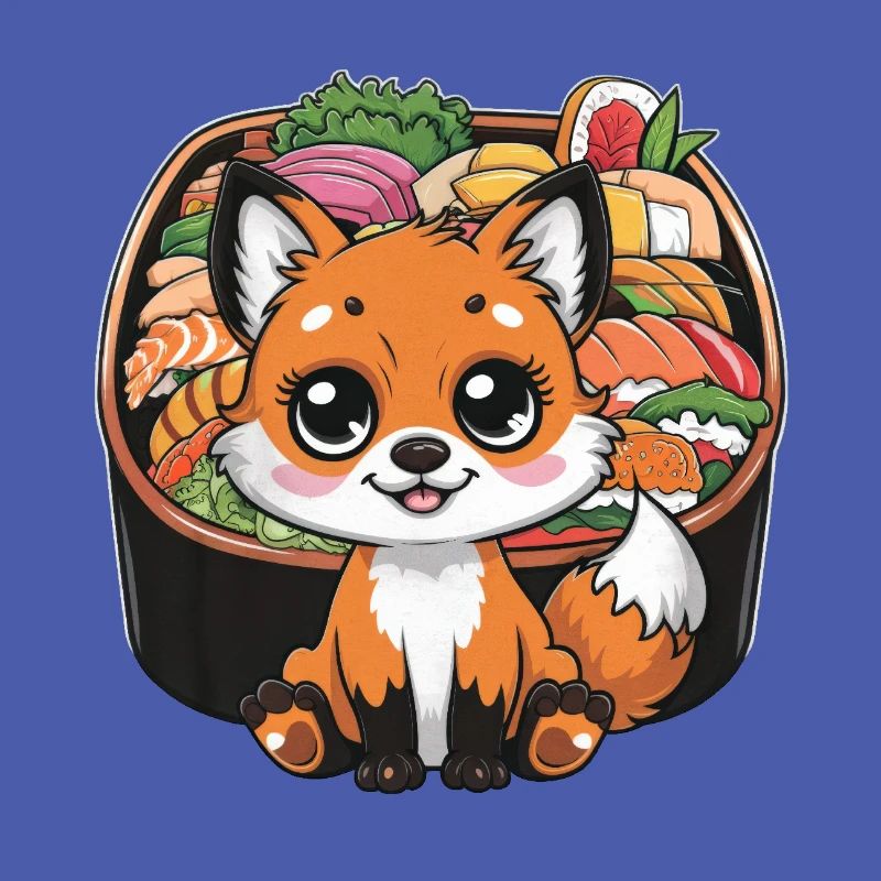 Kawaii Fuchs mit Kirschen bunter Lunch Box