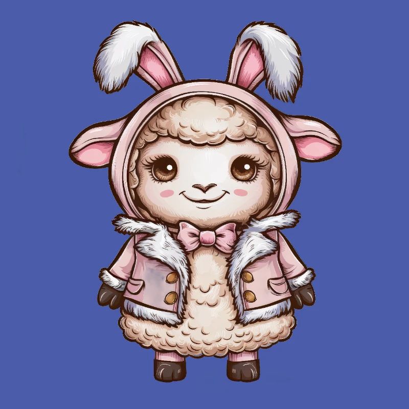 Kawaii Sheep with Bunnies Outfit