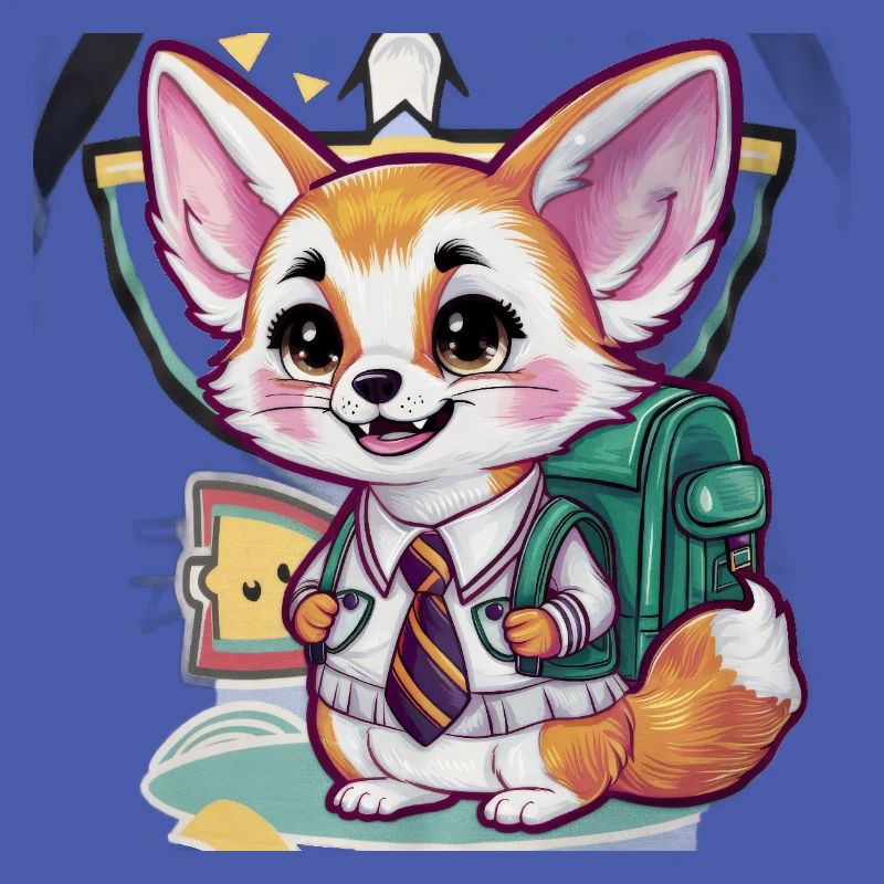 Fennek Wüstenfuchs mit Schuluniform