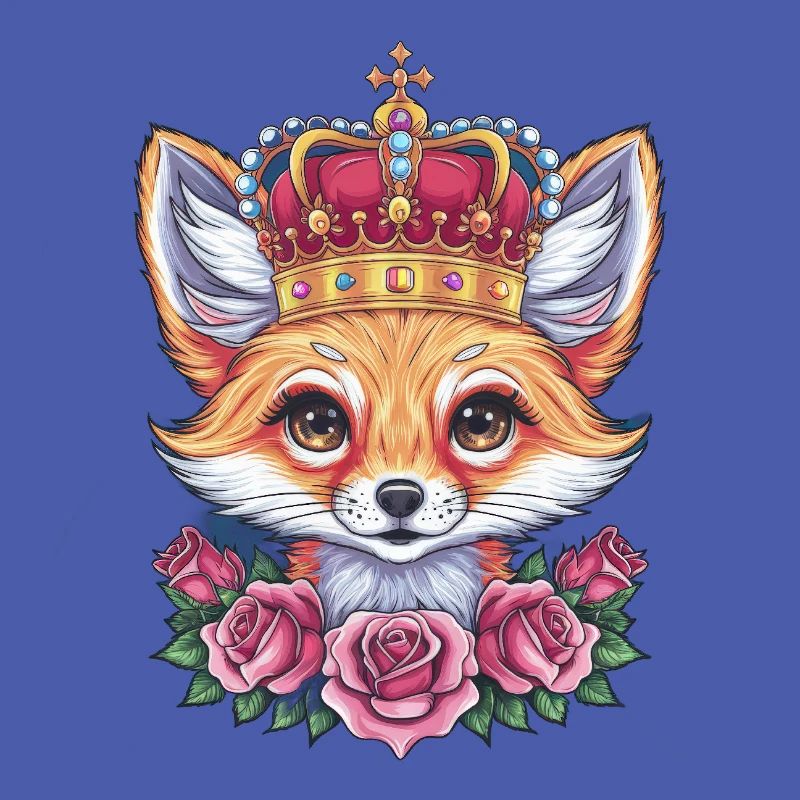 Fennek Wüstenfuchs mit Krone und Rosen