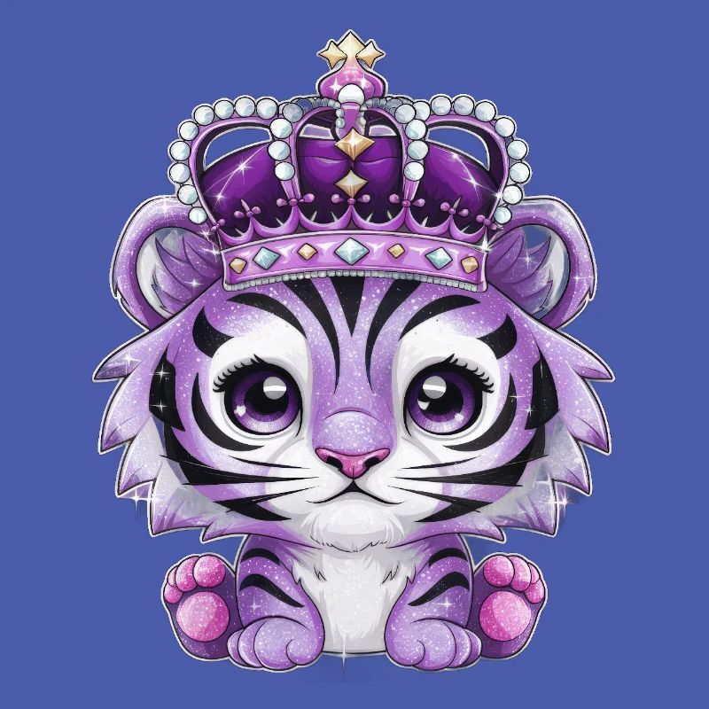 Kawaii Tiger mit prachtvoller Krone