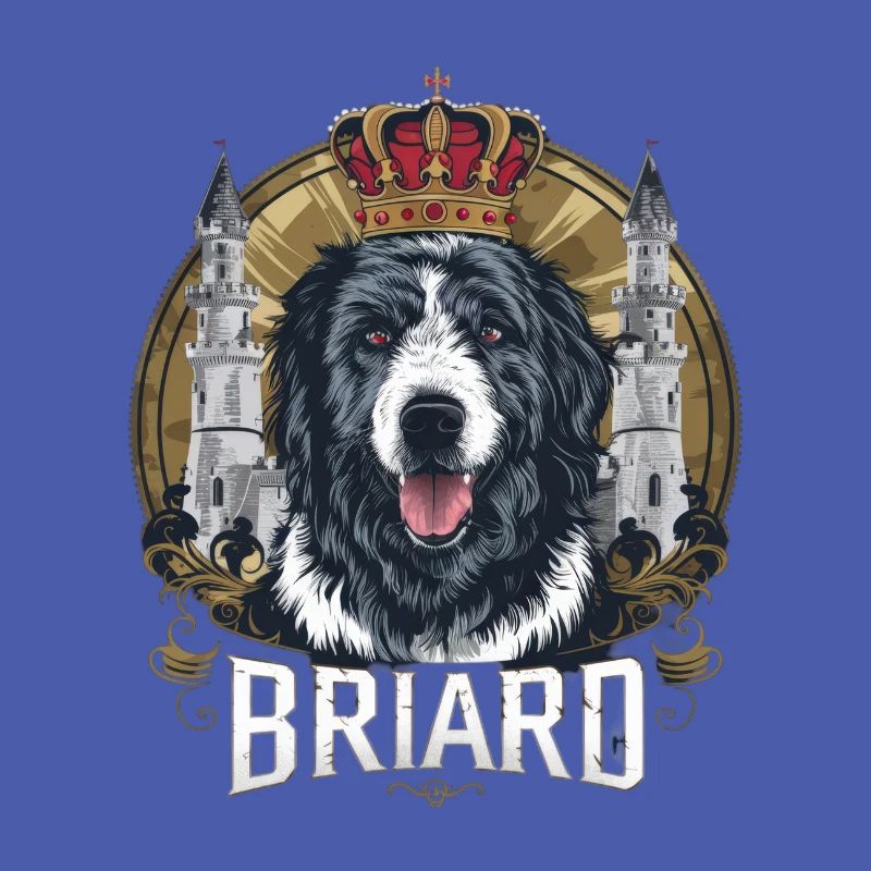 Royal Briard Dog with Crown and Lock