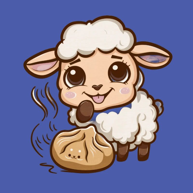 Kawaii sheep with stuffed dumpling