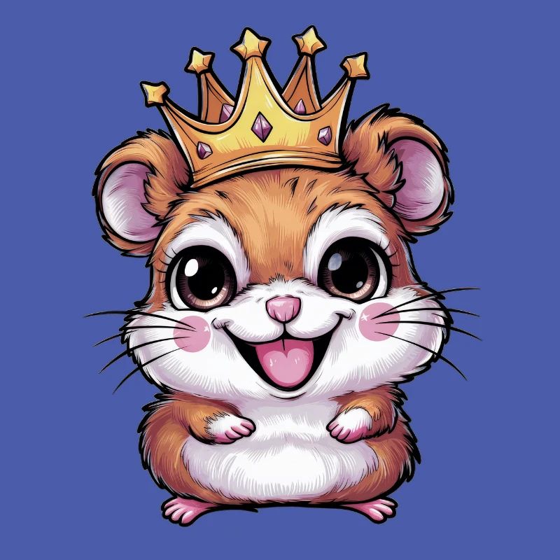 Hamster als König mit Krone
