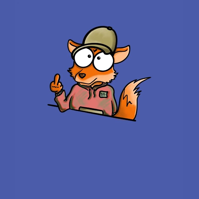 Fuchs mit Cap Mittelfinger
