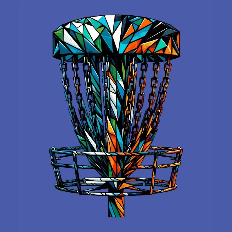 Polygon Art Frisbee Disc Golf Player Flying Discs