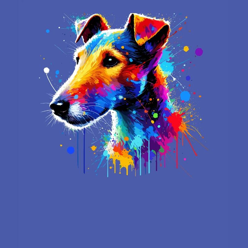 Colorful Splash Art Smooth Fox Terrier