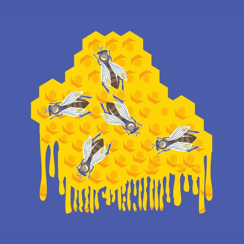 Bees in a Dripping Honeycomb Beekeeper Gift