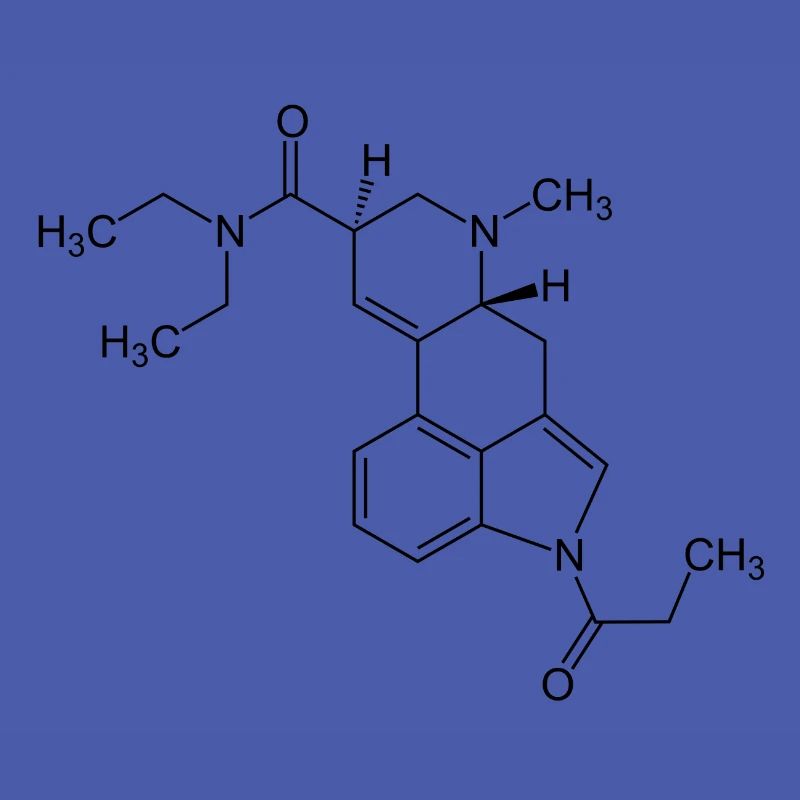 1P LSD Structural Formula - black