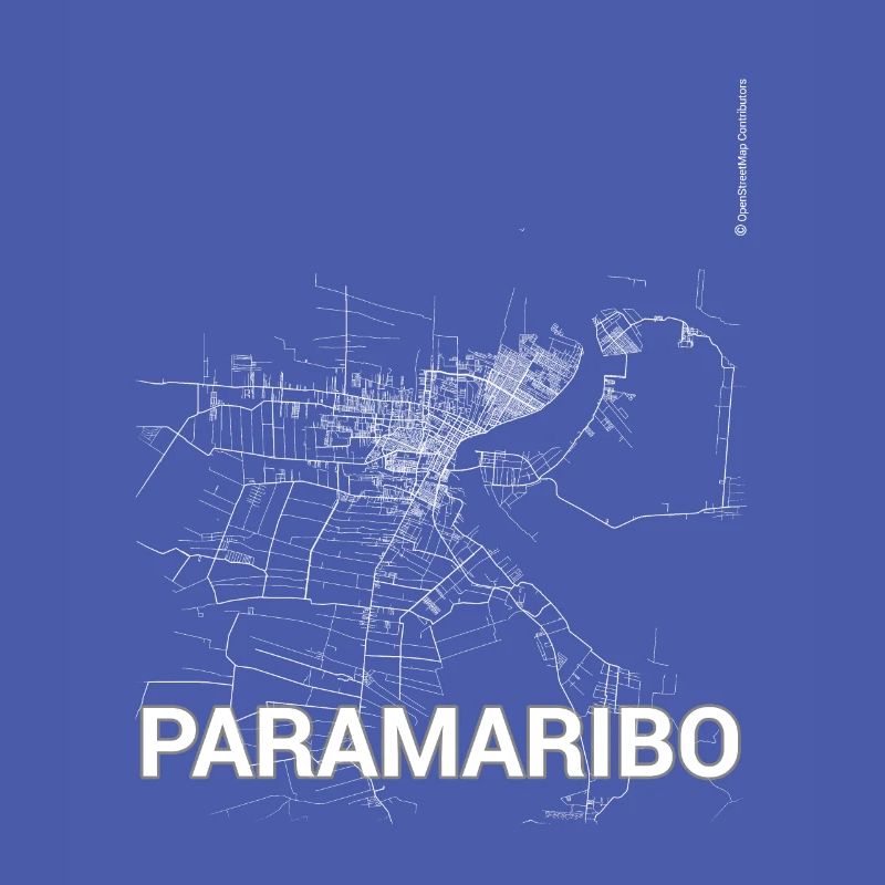 Plan de la ville de Paramaribo et rues