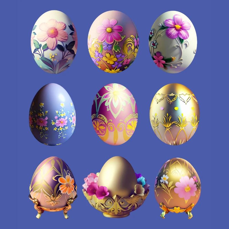 Colorful Easter Eggs Sticker Set