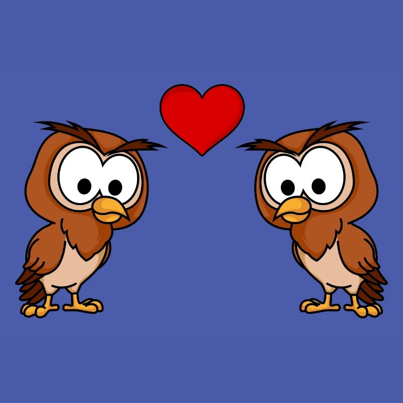 Eule Comic Paar liebe