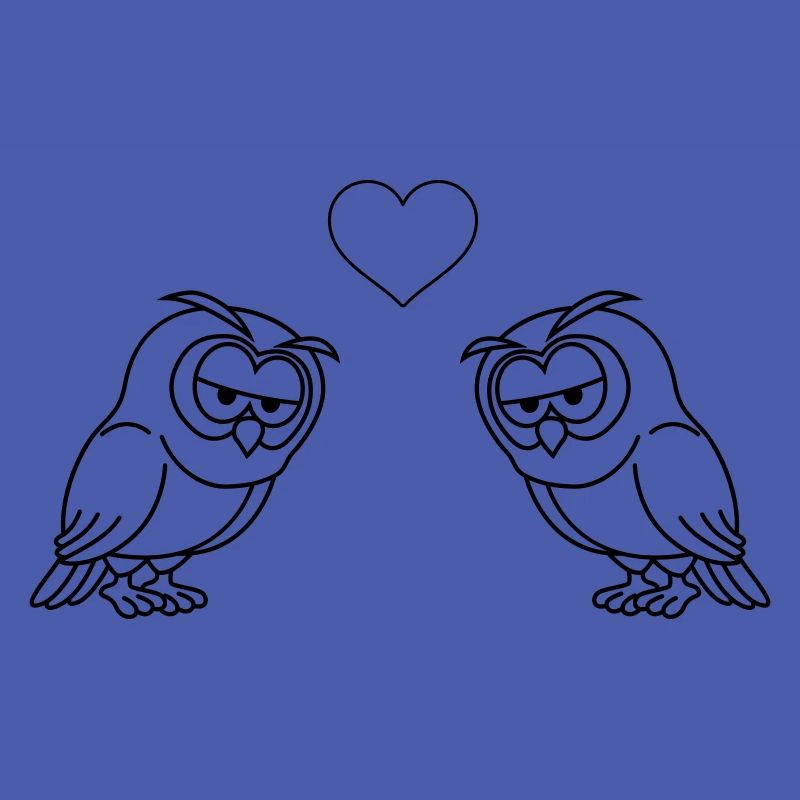 Eule Comic Paar Liebe