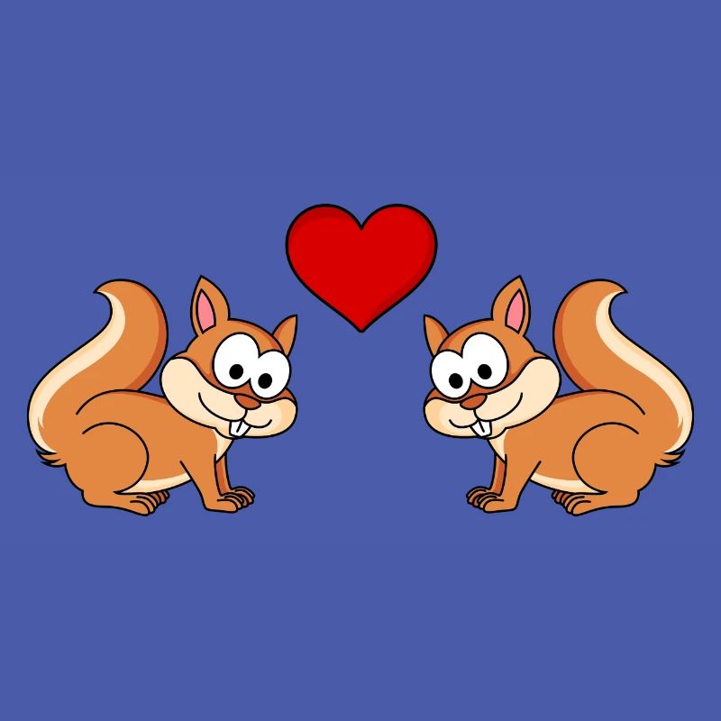 Eichhörnchen Comic Paar Liebe