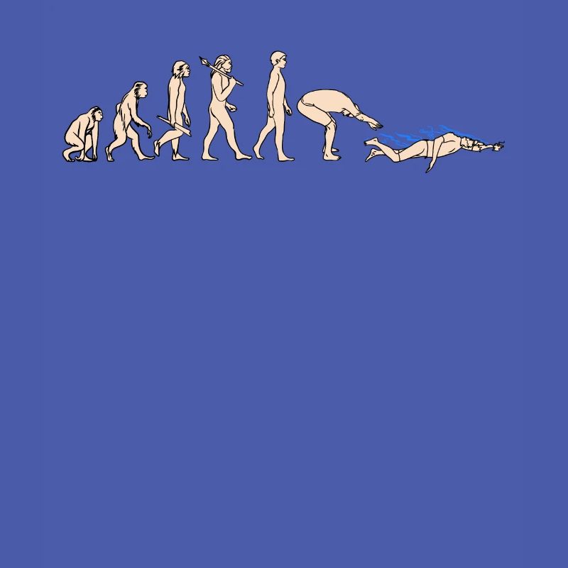 Evolution Swim from monkey to swimmer