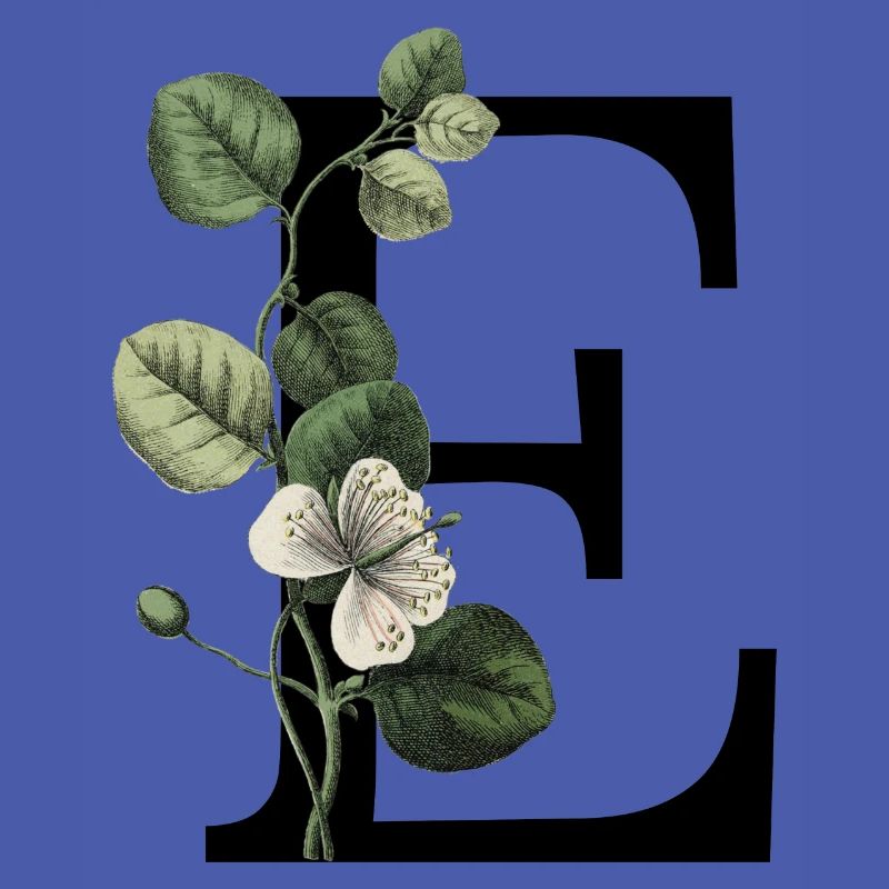 Green Botanical Letter E