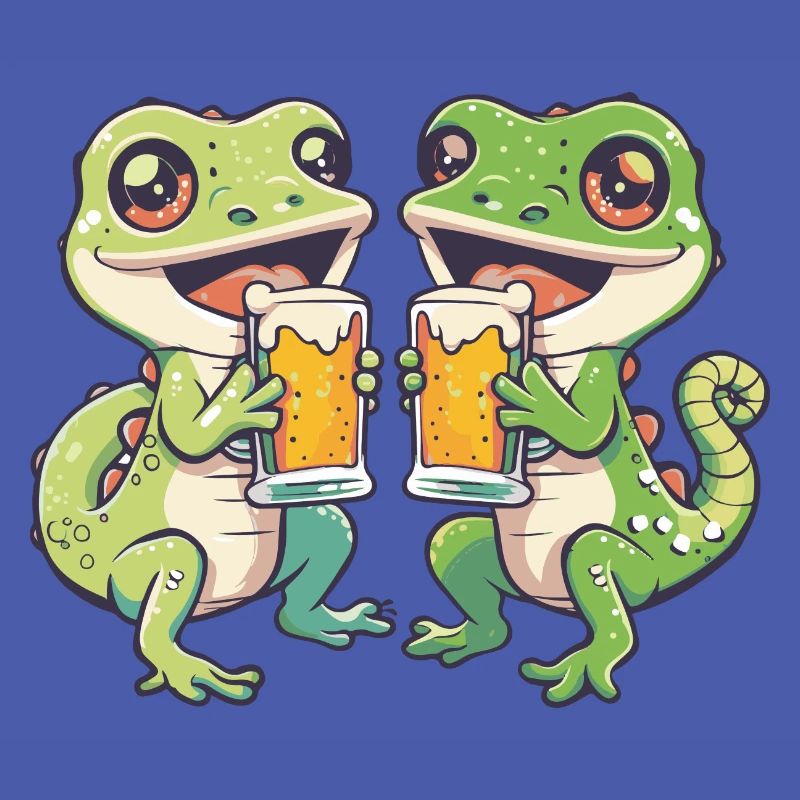 Echse Comic Bier Party Trinken