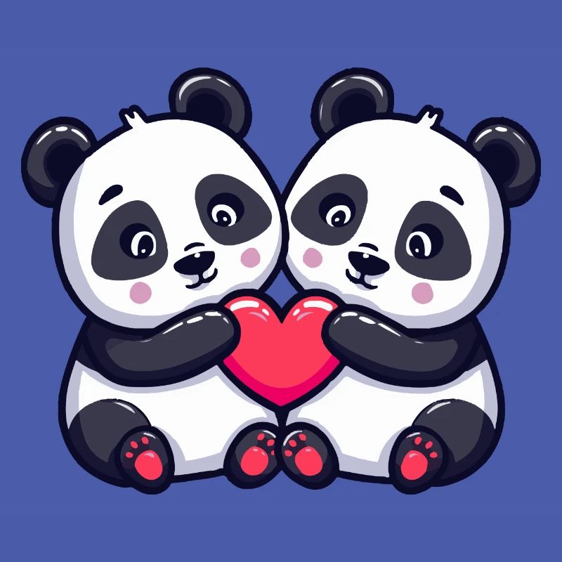 Panda Comic Paar Liebe