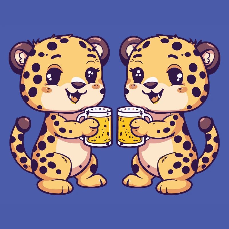 Leopard Comic Bier Lustig Saufen