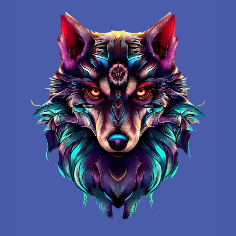 Wolf's Head Synthwave Wolf