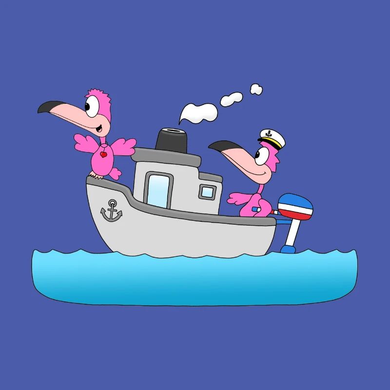 FLAMINGOS - BOOT - SCHIFF - LIEBE - SEEFAHRER