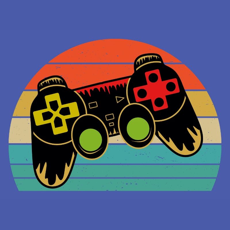 Retro Sunset Herz Gaming Controller Gamer Geschenk