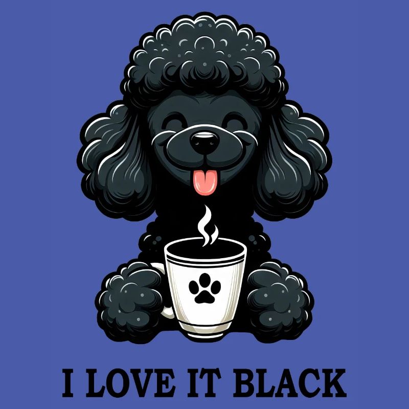Caniche noir Café Je l’aime Noir