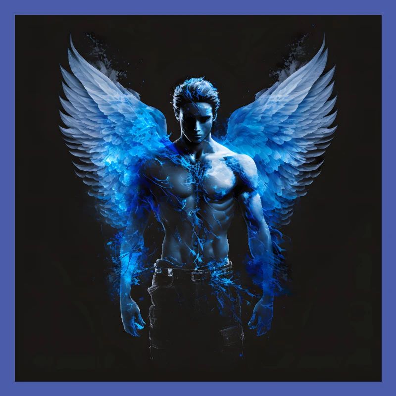 Blauer Mann Engel