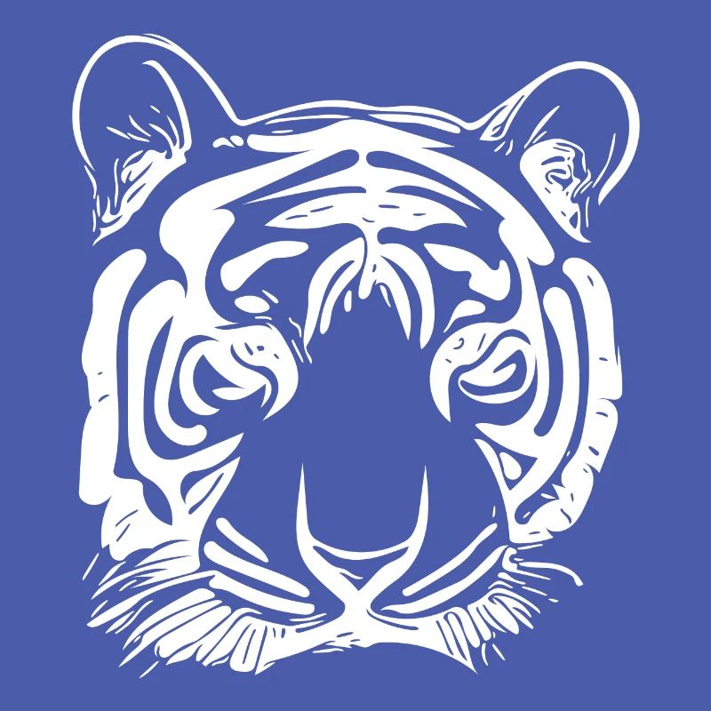Tiger Big Cat with Vintage Stripe Pattern