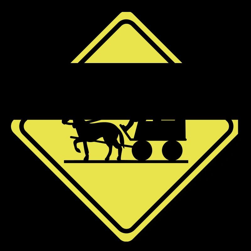 Warnung - Pferdekutsche - 2 Farb Vektor