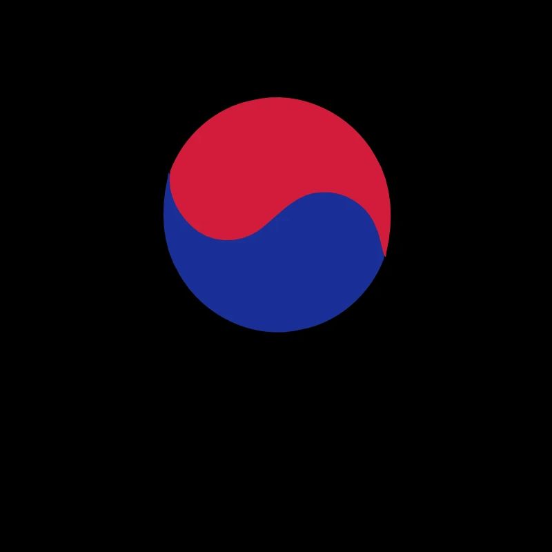Corée du Sud drapeau et txt coréen